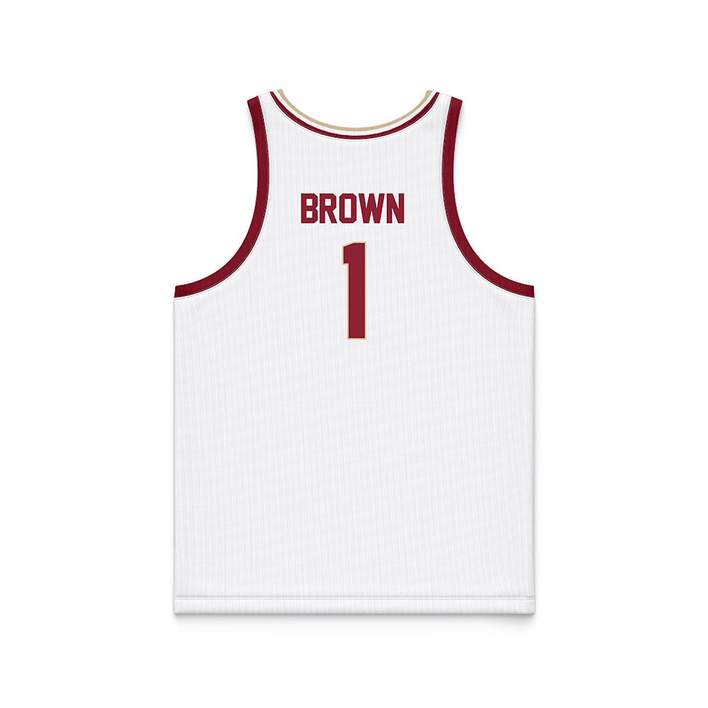 Boston College - NCAA Men's Basketball : Dion Brown - White Basketball Jersey-1