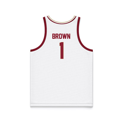 Boston College - NCAA Men's Basketball : Dion Brown - White Basketball Jersey-1