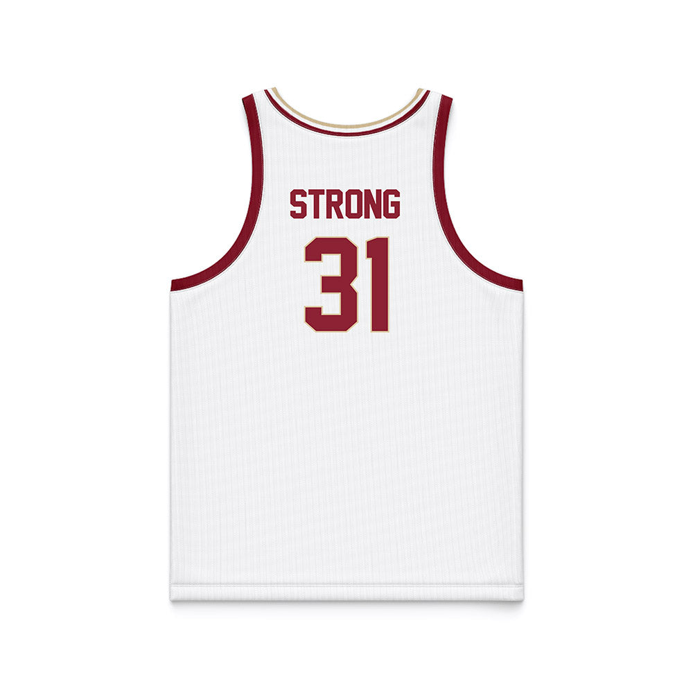 Boston College - NCAA Men's Basketball : Elijah Strong - White Basketball Jersey