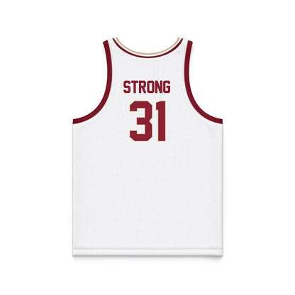 Boston College - NCAA Men's Basketball : Elijah Strong - White Basketball Jersey