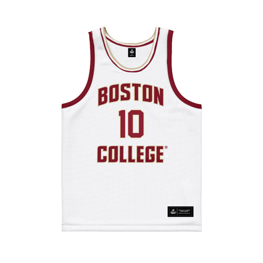 Boston College - NCAA Men's Basketball : Luka Toews - White Basketball Jersey-0