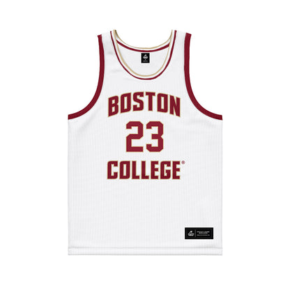 Boston College - NCAA Men's Basketball : Aidan Shaw - White Basketball Jersey-0