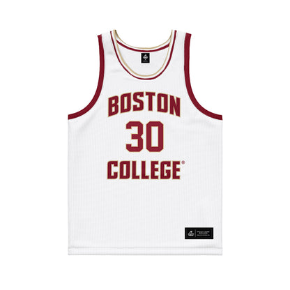 Boston College - NCAA Men's Basketball : Caleb Steger - White Basketball Jersey-0