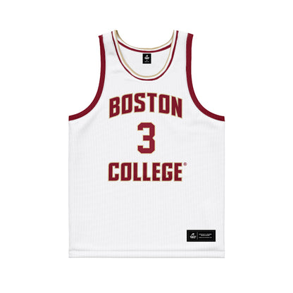 Boston College - NCAA Men's Basketball : Akbar Waheed III - White Basketball Jersey-0