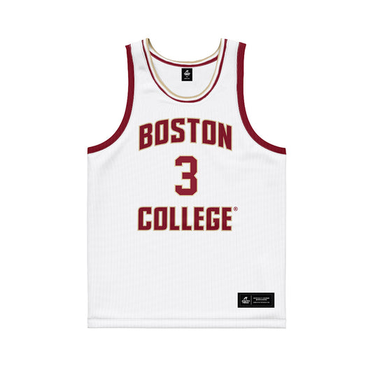 Boston College - NCAA Men's Basketball : Akbar Waheed III - White Basketball Jersey-0