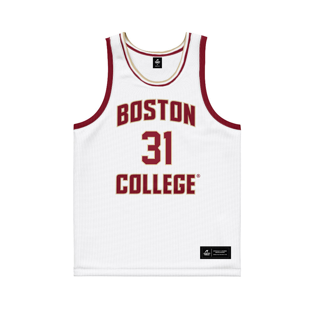 Boston College - NCAA Men's Basketball : Elijah Strong - White Basketball Jersey