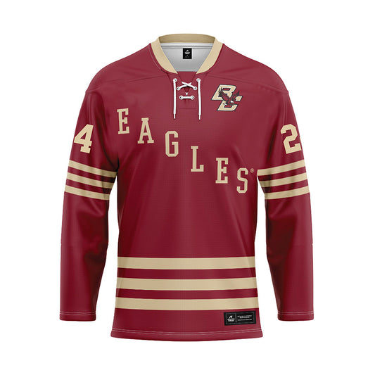 Boston College - NCAA Men's Ice Hockey : Andre Gasseau - Maroon Hockey Jersey