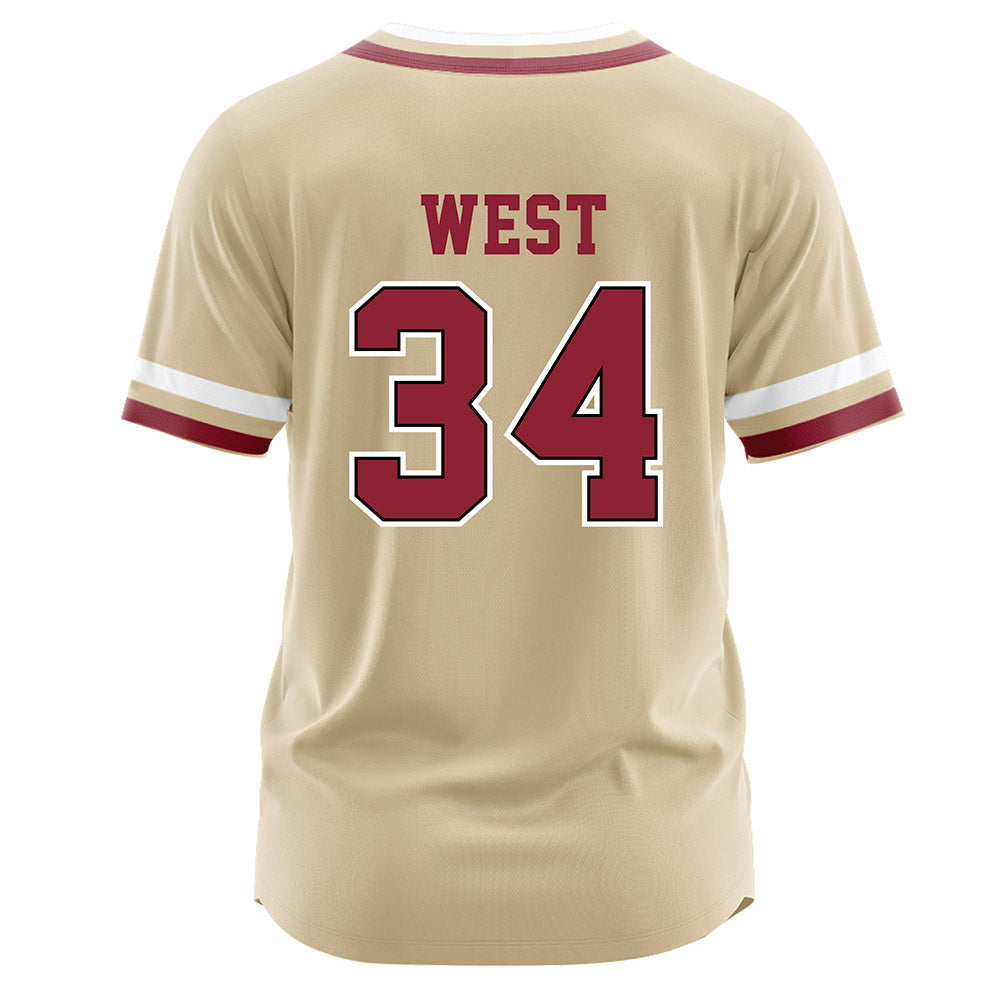 Boston College - NCAA Baseball : John West - Gold Jersey