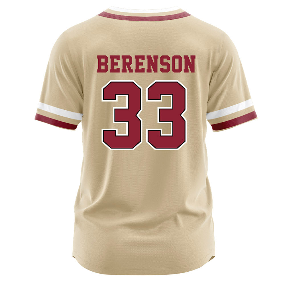 Boston College - NCAA Baseball : Logan Berenson - Gold Jersey-1