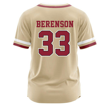 Boston College - NCAA Baseball : Logan Berenson - Gold Jersey-1