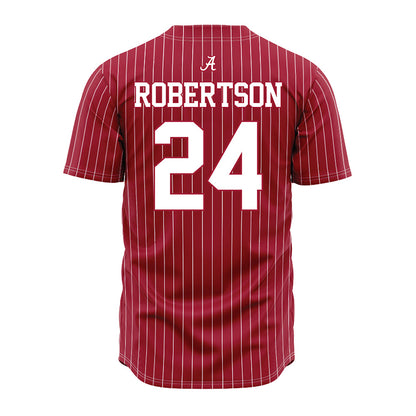 Alabama - NCAA Baseball : Tate Robertson - Pinstripe Jersey-2