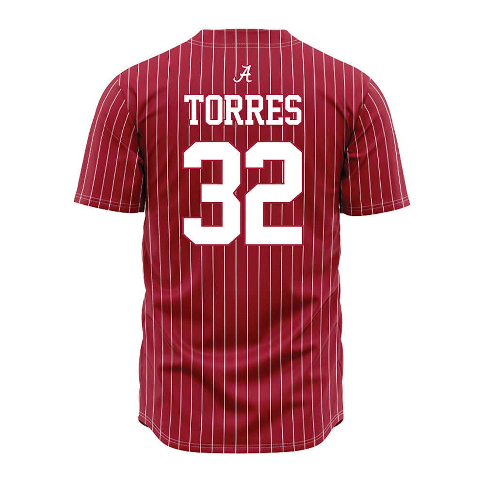 Alabama - NCAA Baseball : Jason Torres - Pinstripe Jersey-2