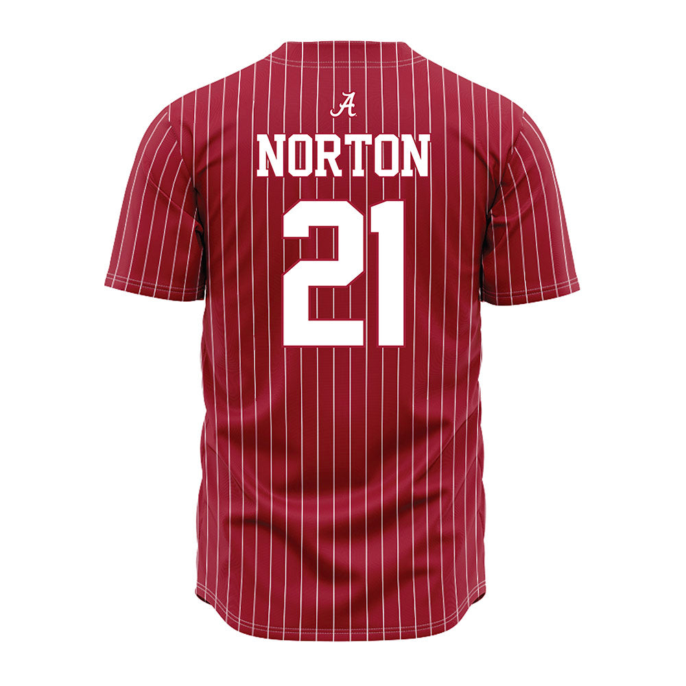 Alabama - NCAA Baseball : Brennen Norton - Pinstripe Jersey-3