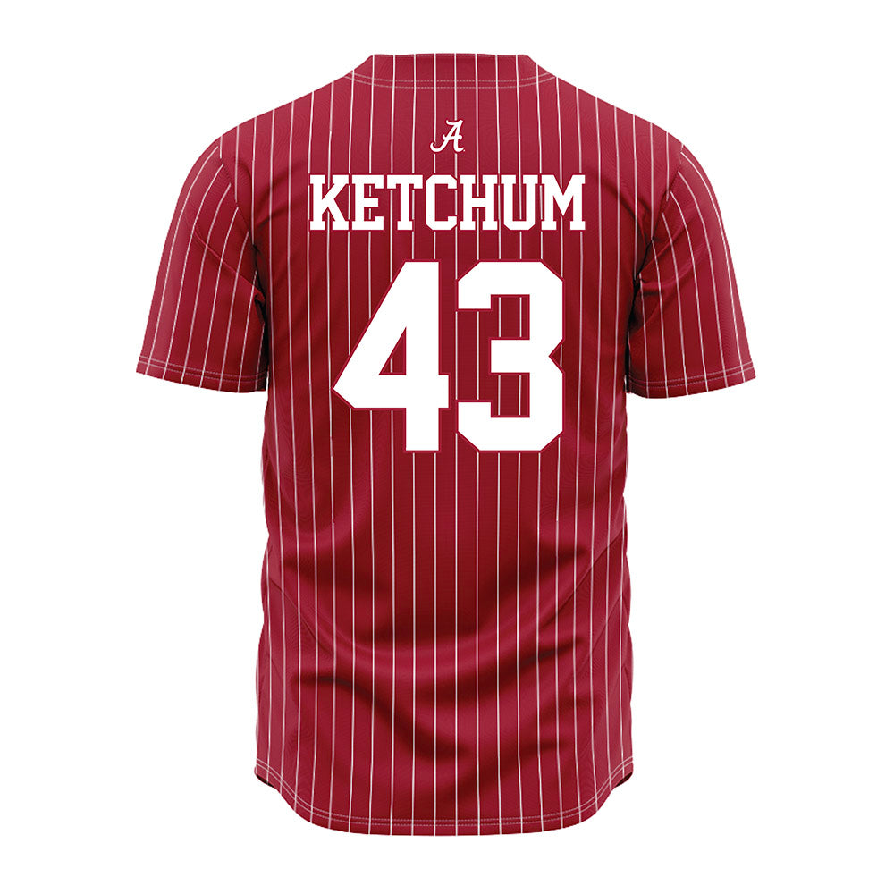 Alabama - NCAA Baseball : Jack Ketchum - Pinstripe Jersey-2
