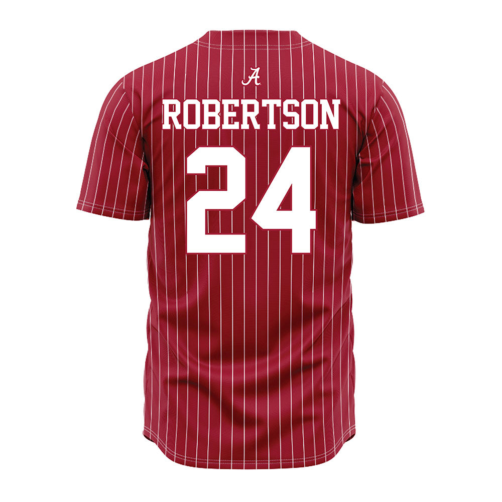 Alabama - NCAA Baseball : Tate Robertson - Pinstripe Jersey-3