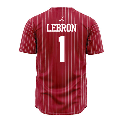 Alabama - NCAA Baseball : Justin Lebron - Pinstripe Jersey-3