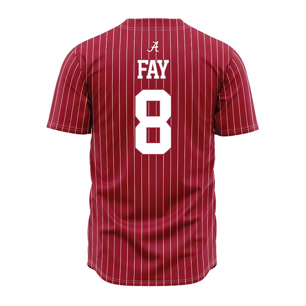 Alabama - NCAA Baseball : Tyler Fay - Pinstripe Jersey-3
