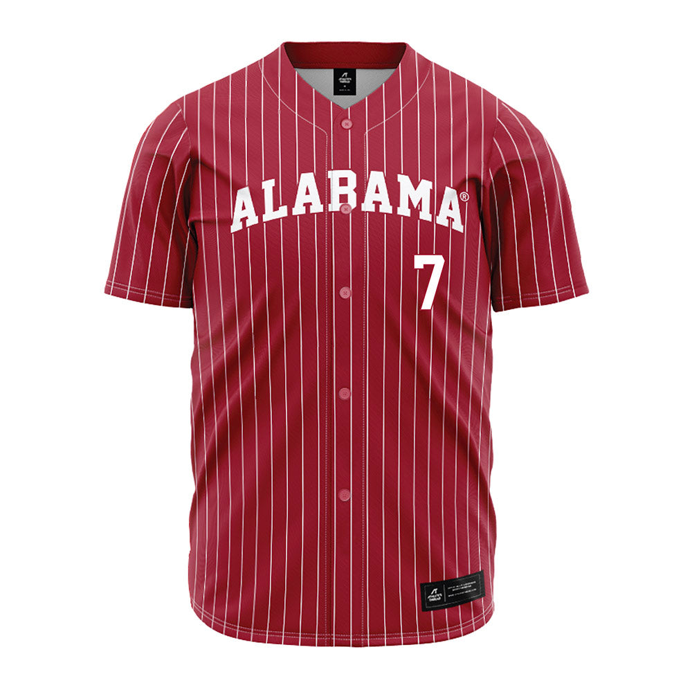 Alabama - NCAA Baseball : Matthew Heiberger - Pinstripe Jersey-1