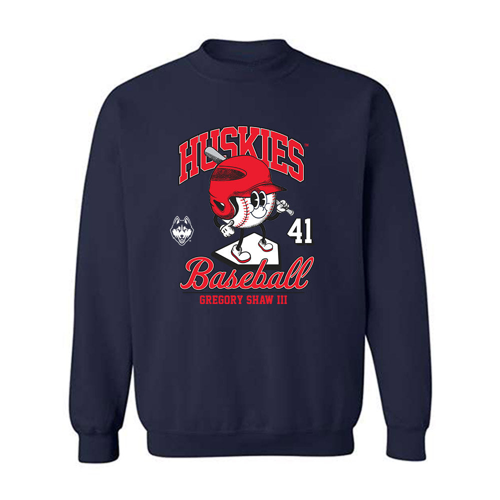 UConn - NCAA Baseball : Gregory Shaw III - Fashion Shersey Crewneck Sweatshirt