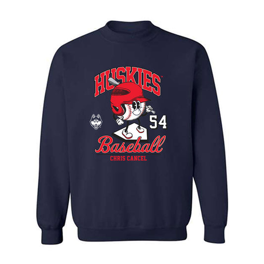 UConn - NCAA Baseball : Chris Cancel - Fashion Shersey Crewneck Sweatshirt-0