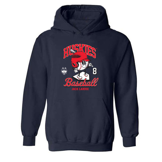 UConn - NCAA Baseball : Jack Larose - Fashion Shersey Hooded Sweatshirt