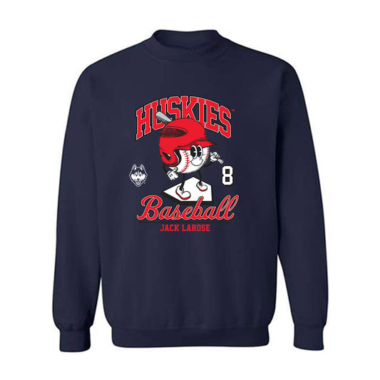 UConn - NCAA Baseball : Jack Larose - Fashion Shersey Crewneck Sweatshirt