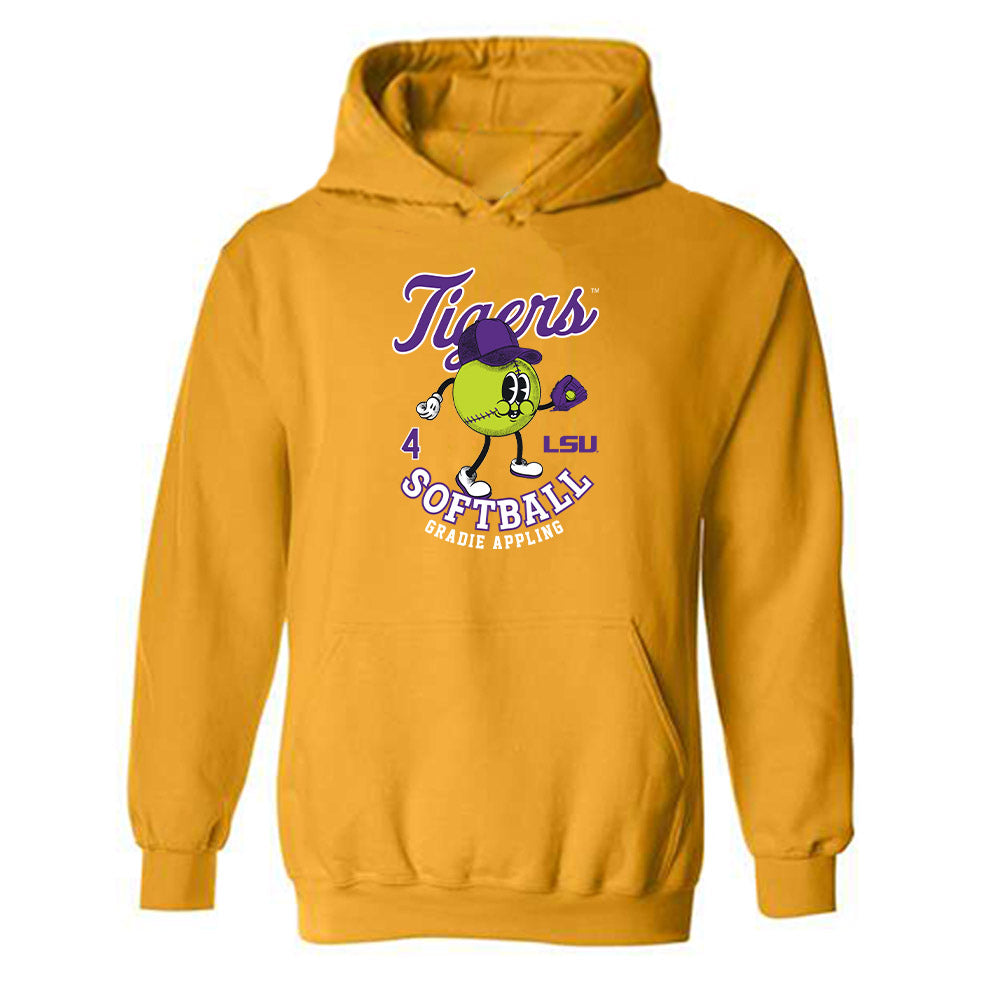 LSU - NCAA Softball : Gradie Appling - Fashion Shersey Hooded Sweatshirt-0