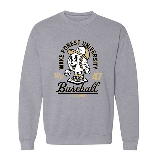 Wake Forest - NCAA Baseball : Cole Rice - Fashion Shersey Crewneck Sweatshirt-0