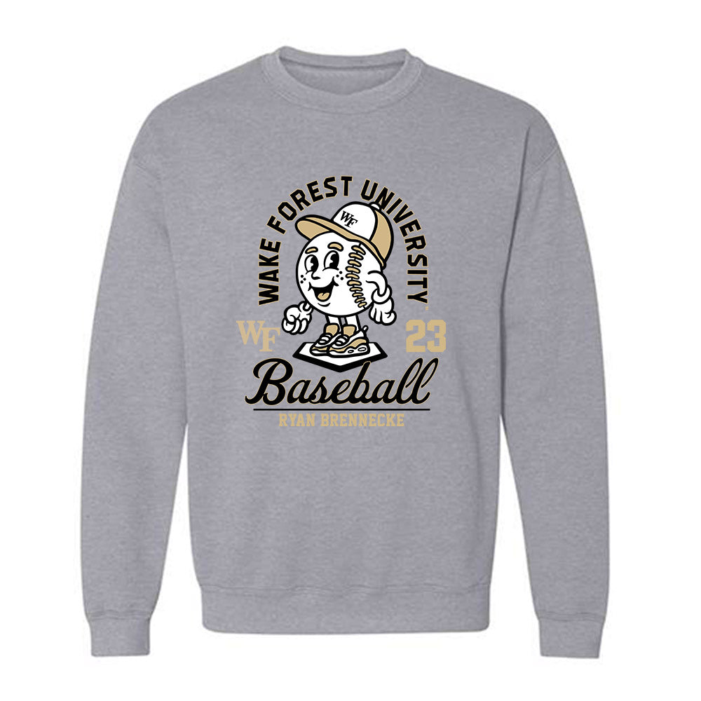 Wake Forest - NCAA Baseball : Ryan Brennecke - Fashion Shersey Crewneck Sweatshirt-0