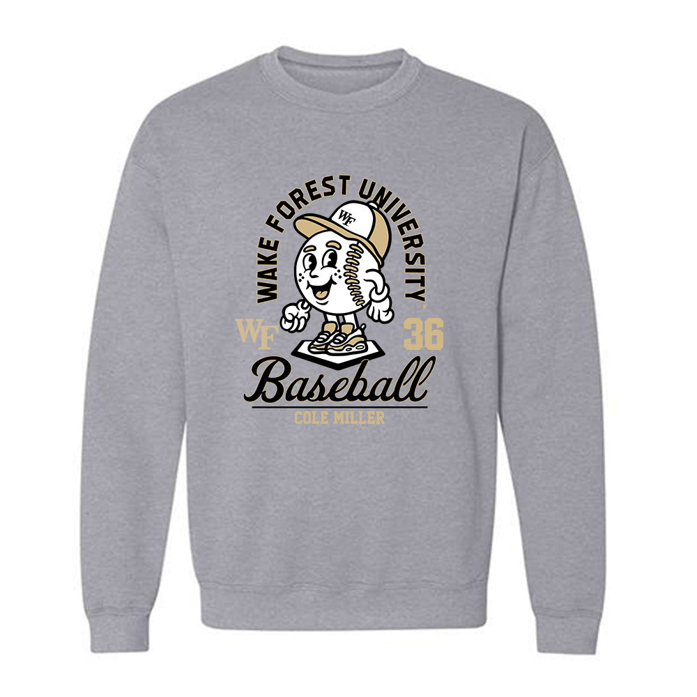 Wake Forest - NCAA Baseball : Cole Miller - Fashion Shersey Crewneck Sweatshirt-0