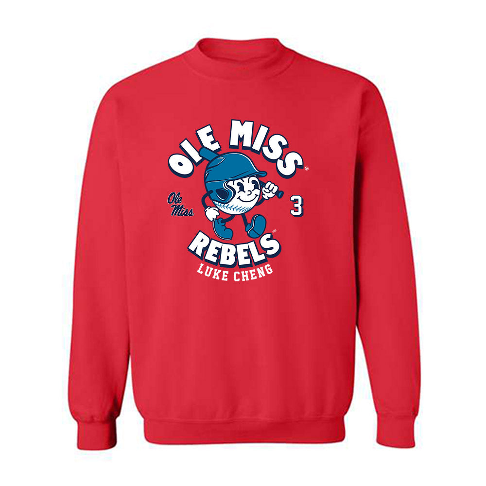 Ole Miss - NCAA Baseball : Luke Cheng - Fashion Shersey Crewneck Sweatshirt-0