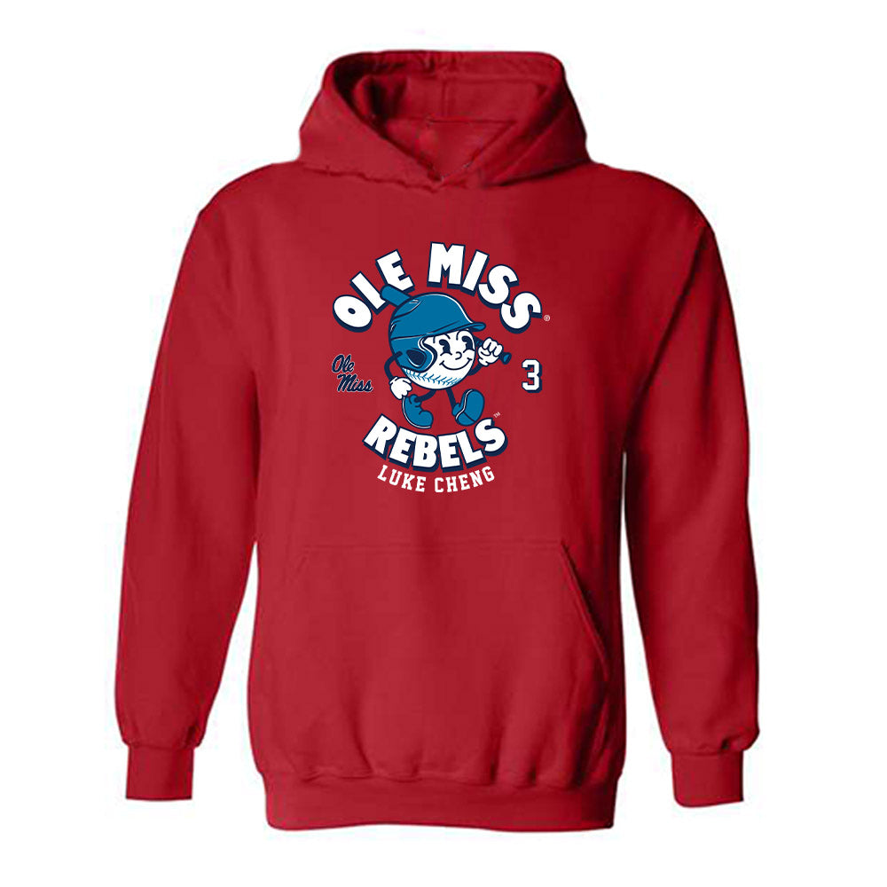 Ole Miss - NCAA Baseball : Luke Cheng - Fashion Shersey Hooded Sweatshirt-0