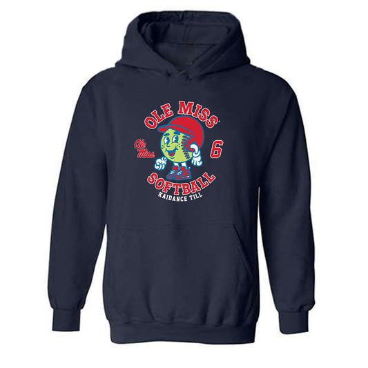 Ole Miss - NCAA Softball : Kaidance Till - Fashion Shersey Hooded Sweatshirt-0