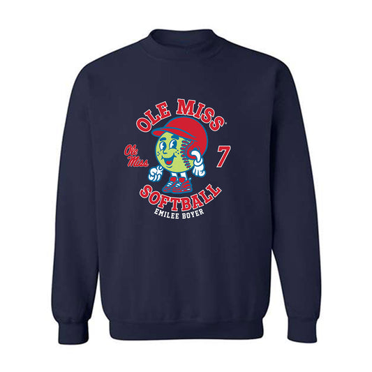 Ole Miss - NCAA Softball : Emilee Boyer - Fashion Shersey Crewneck Sweatshirt-0