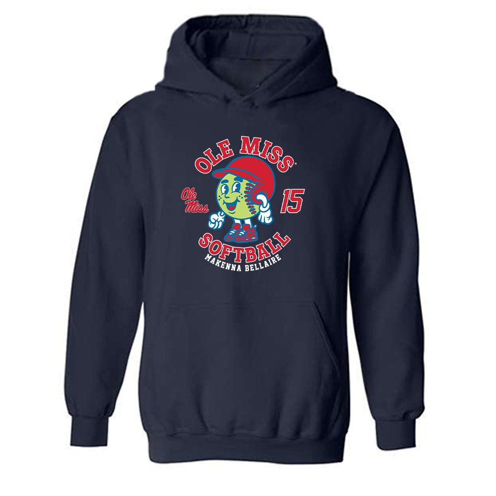 Ole Miss - NCAA Softball : Makenna Bellaire - Fashion Shersey Hooded Sweatshirt-0
