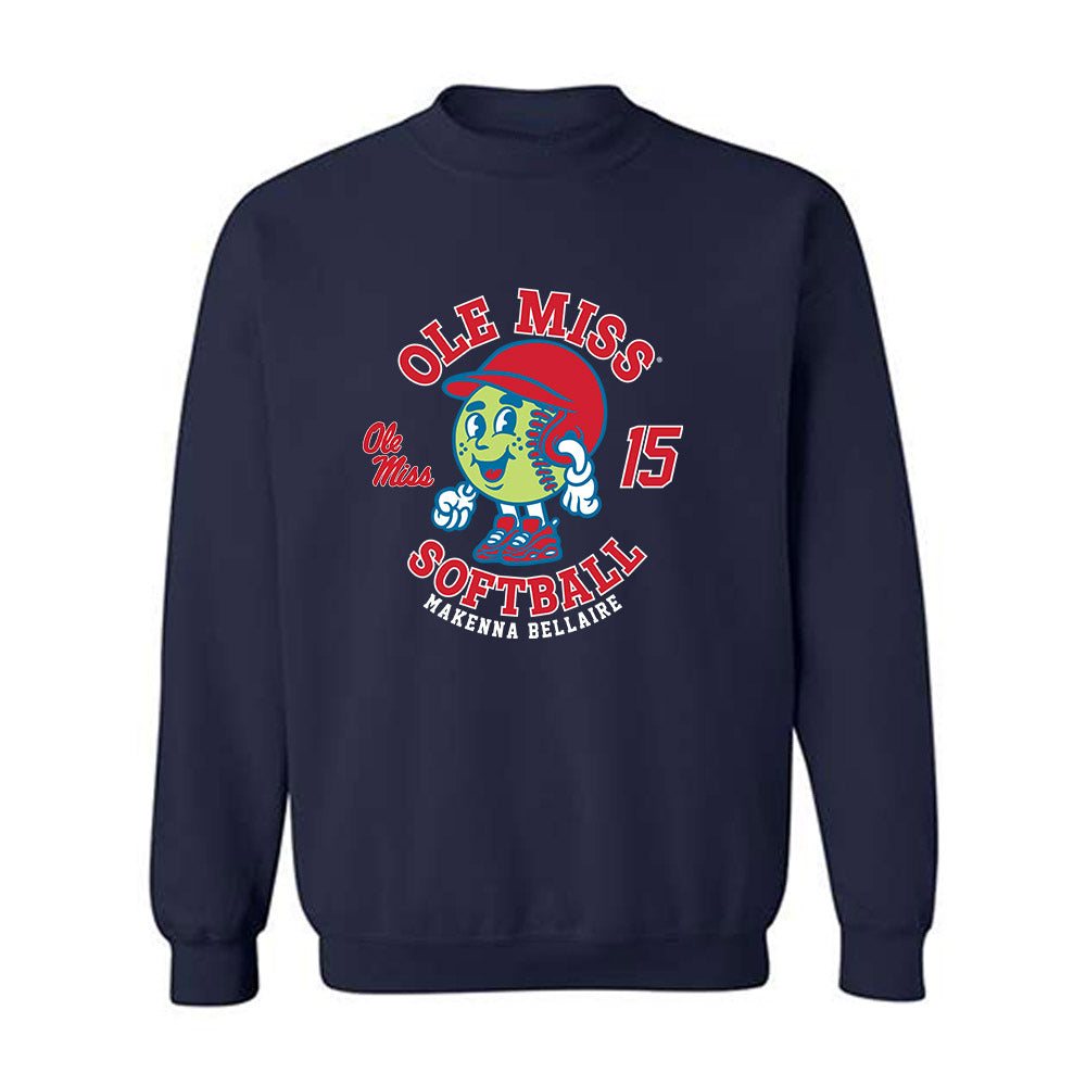 Ole Miss - NCAA Softball : Makenna Bellaire - Fashion Shersey Crewneck Sweatshirt-0