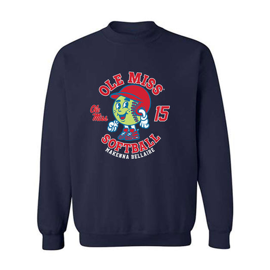 Ole Miss - NCAA Softball : Makenna Bellaire - Fashion Shersey Crewneck Sweatshirt-0