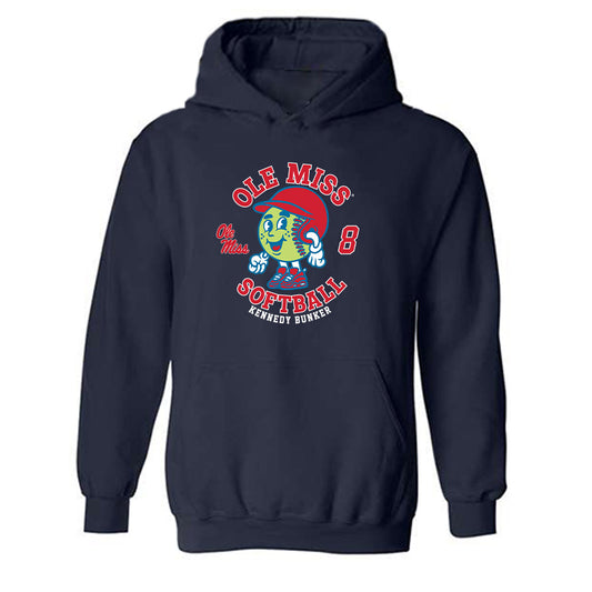 Ole Miss - NCAA Softball : Kennedy Bunker - Fashion Shersey Hooded Sweatshirt-0