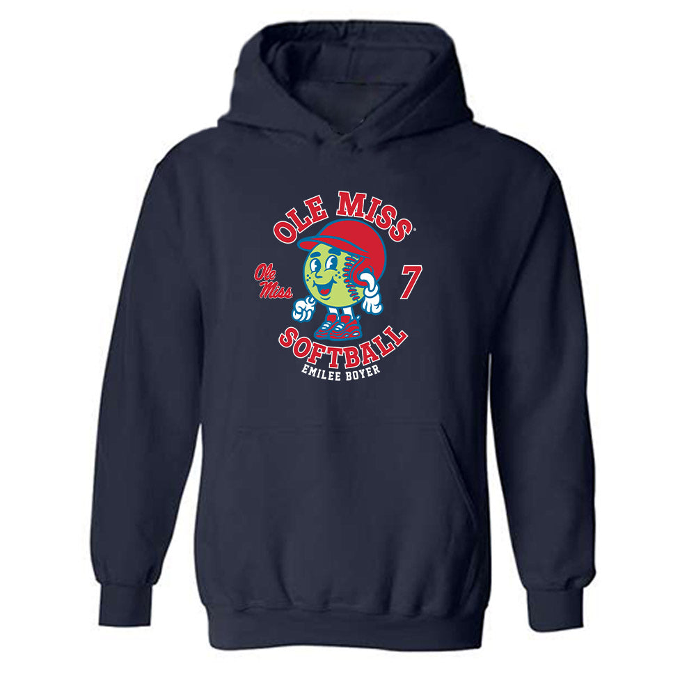 Ole Miss - NCAA Softball : Emilee Boyer - Fashion Shersey Hooded Sweatshirt-0