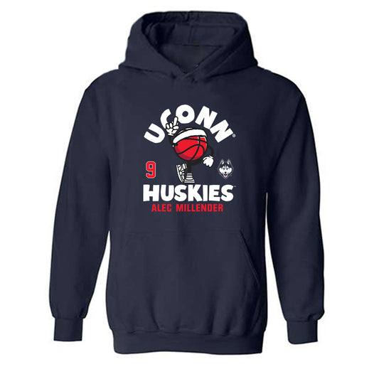 UConn - NCAA Men's Basketball : Alec Millender - Fashion Shersey Hooded Sweatshirt-0