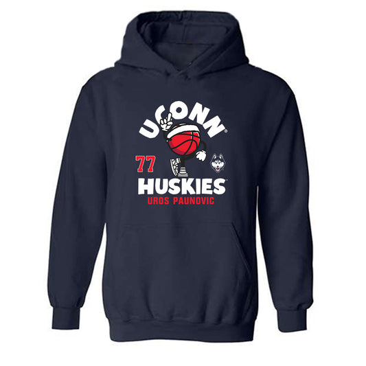 UConn - NCAA Men's Basketball : Uros Paunovic - Fashion Shersey Hooded Sweatshirt-0
