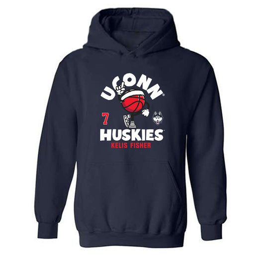 UConn - NCAA Women's Basketball : Kelis Fisher - Fashion Shersey Hooded Sweatshirt-0