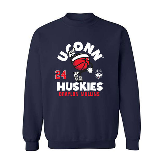 UConn - NCAA Men's Basketball : Braylon Mullins - Fashion Shersey Crewneck Sweatshirt-0