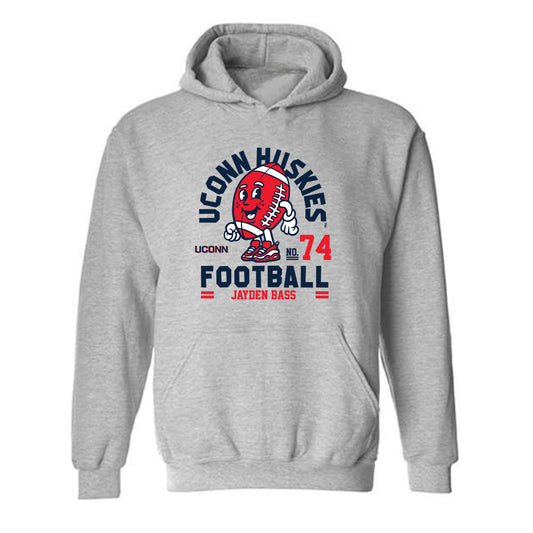 UConn - NCAA Football : Jayden Bass - Fashion Shersey Hooded Sweatshirt