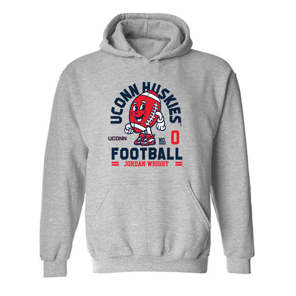 UConn - NCAA Football : Jordan Wright - Fashion Shersey Hooded Sweatshirt-0