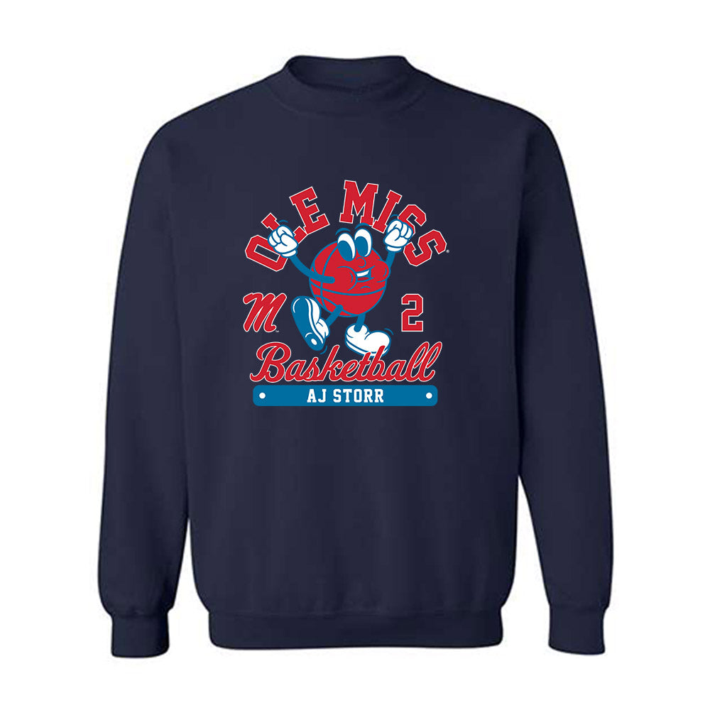 Ole Miss - NCAA Men's Basketball : AJ Storr - Fashion Shersey Crewneck Sweatshirt-0