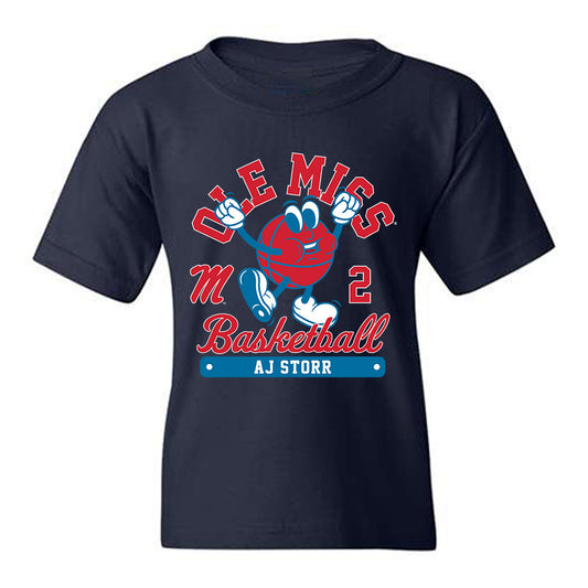 Ole Miss - NCAA Men's Basketball : AJ Storr - Fashion Shersey Youth T-Shirt-0