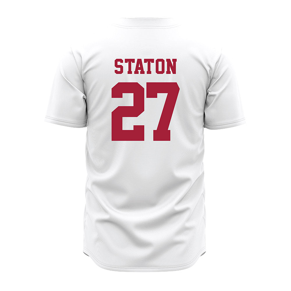 Alabama - NCAA Baseball : Garrett Staton - White Jersey-3