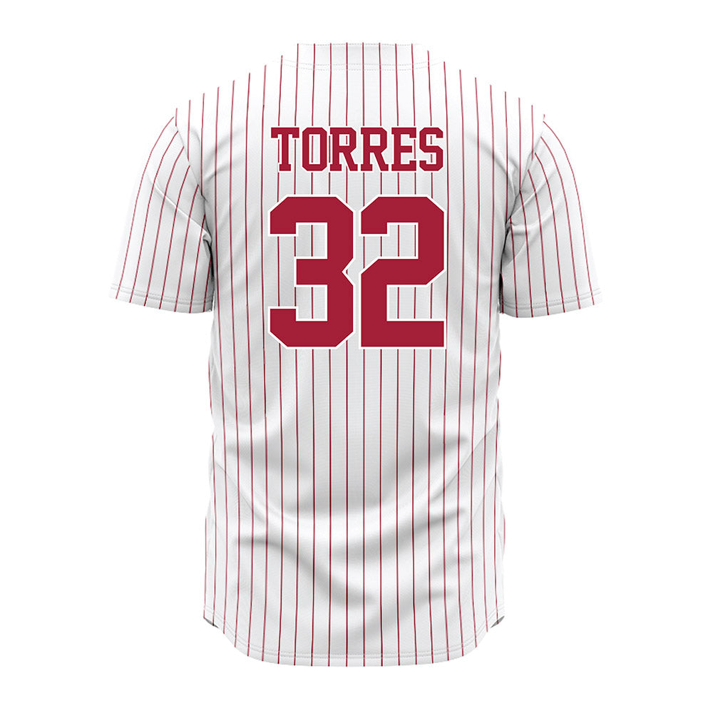 Alabama - NCAA Baseball : Jason Torres - Pinstripe Jersey-2