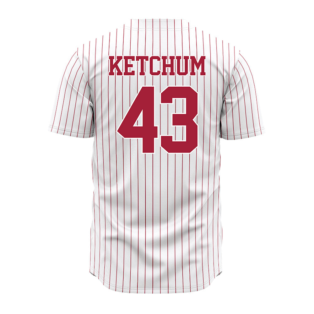 Alabama - NCAA Baseball : Jack Ketchum - Pinstripe Jersey-3